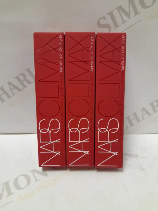 LOT OF 3 NARS CLIMAX MASCARAS - 7008 EXPLICIT BLACK 