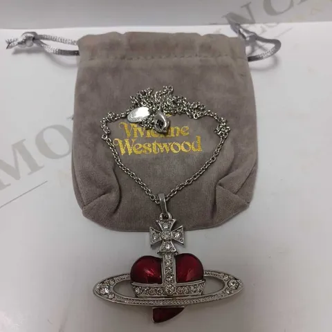 VIVIENNE WESTWOOD DIAMANTE HEART PENDANT NECKLACE 