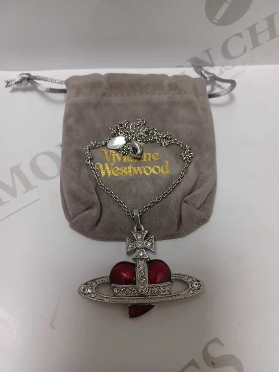 VIVIENNE WESTWOOD DIAMANTE HEART PENDANT NECKLACE 