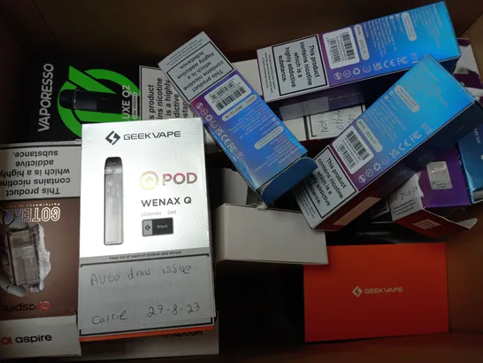 BOX OF APPROXIMATELY 20 ASSORTED E-CIGARETTES