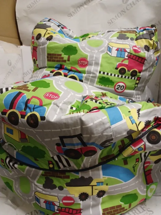 CHILDRENS DRIVING PRINT BEAN BAG CHAIR 