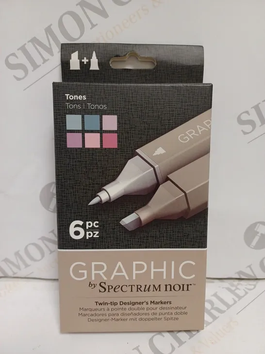 LOT OF 3 6-PACKS OF SPECTRUM NOIR GRAPHIC MARKERS - TONES