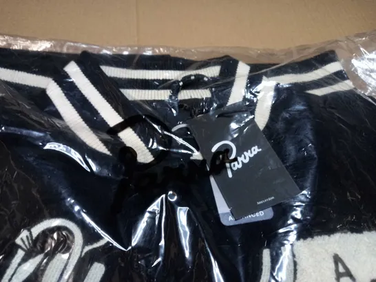 PACKAGED BLACK/WHITE CLOUDY STAR VARSITY JACKET