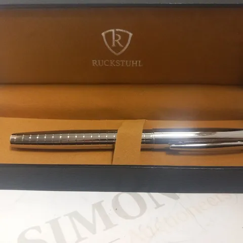 RUCKSTUHL STAINLESS STEEL LUXURY PEN IN GIFT BOX – HAND ASSEMBLED – 