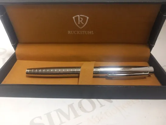 RUCKSTUHL STAINLESS STEEL LUXURY PEN IN GIFT BOX – HAND ASSEMBLED – 