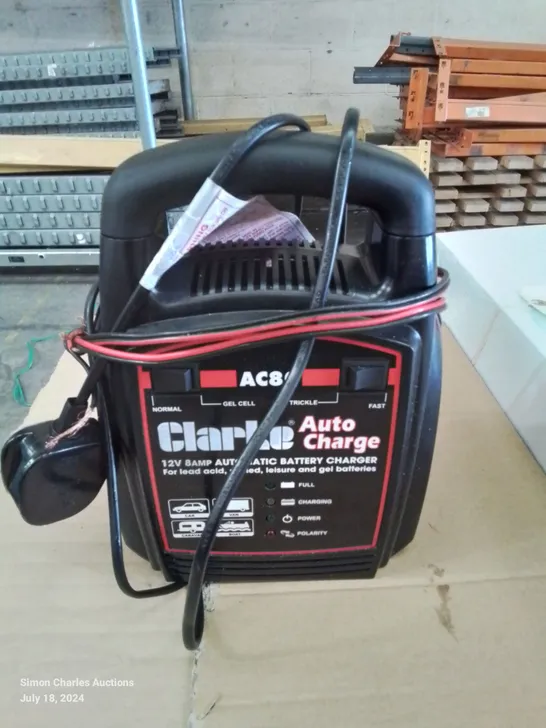 CLARKE AUTO CHARGE 12V 8AMP AUTOMATIC BATTERY CHARGER 