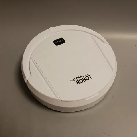 SWEEPER ROBOT IN WHITE WITH SPRAY FUNCTION AND INTELLIGENT RECOGNITION FOR VACCUMMING, WET AND DRY MOPPING AND SWEEPING INCLUDES CHARGING CABLE