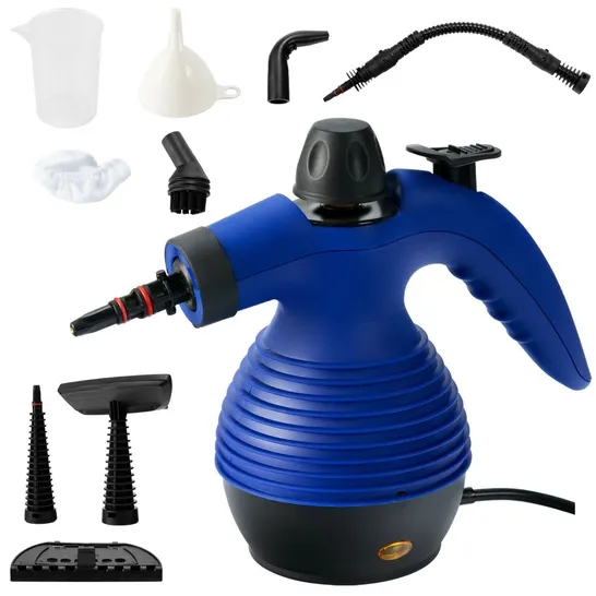 BOXED MULTI-PURPOSE HANDHELD STEAM CLEANER WITH 9 PIECE ACCESSORIES - BLUE (1 BOX)