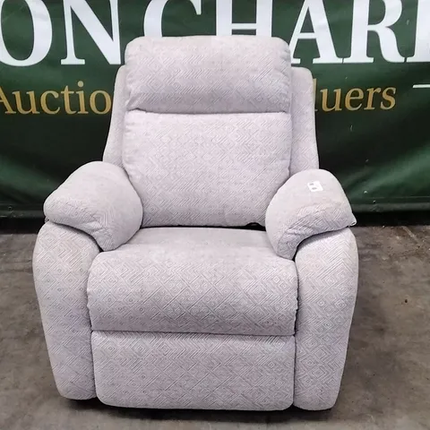 QUALITY BRITISH DESIGNER G PLAN MANUFACTURED KINGSBURY ELECTRIC RECLINER CHAIR - NEBULAR MIST FABRIC 