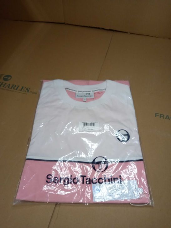 SERGIO TACCHINI T-SHIRT CANDY PINK/WHITE SIZE XL