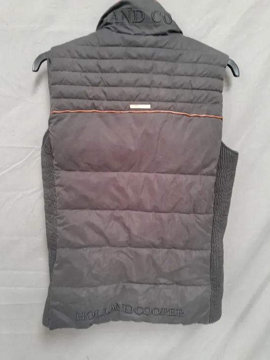 HOLLAND COOPER GILET BLACK WITH GOLD TRIM SIZE SMALL