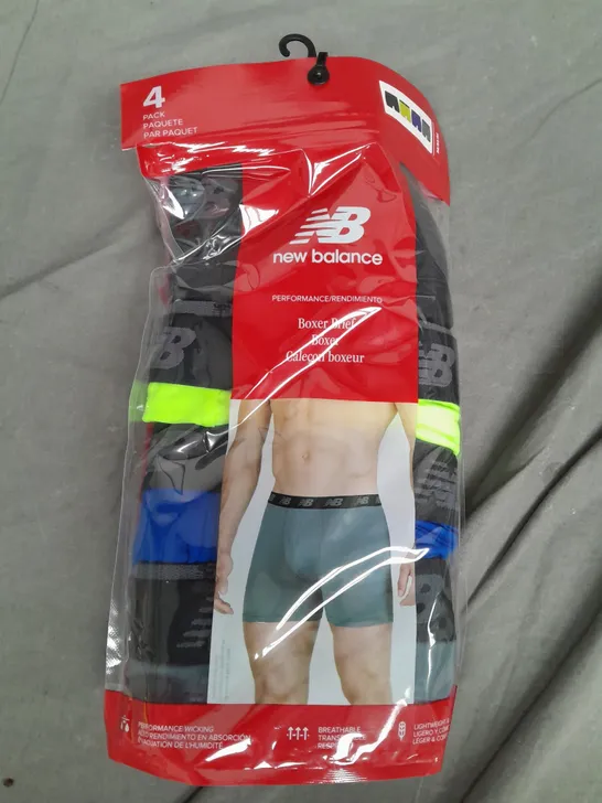 NEW BALANCE 4 PACK OF BOXER BRIEFS - MEDIUM