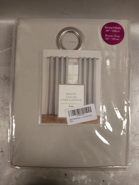 SEALED SASA CRAZE PAIR OF CANVAS LINED CURTAINS 168/137CM 