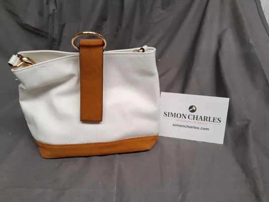 ASHWOOD LADIES CREAM AND TAN LEATHER HANDBAG