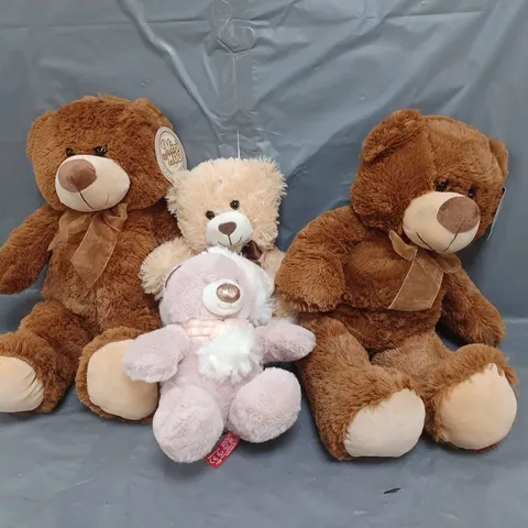 LOT OF 4 ASSORTED MIRI PLUSH SOFT TOY TEDDY BEARS 