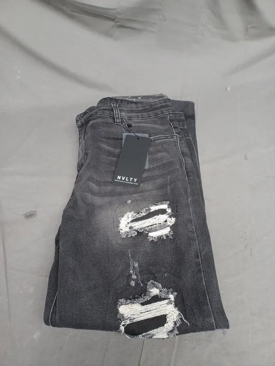 NVLTY TRIPLE PATCHWORK JEANS IN GREY SIZE 34