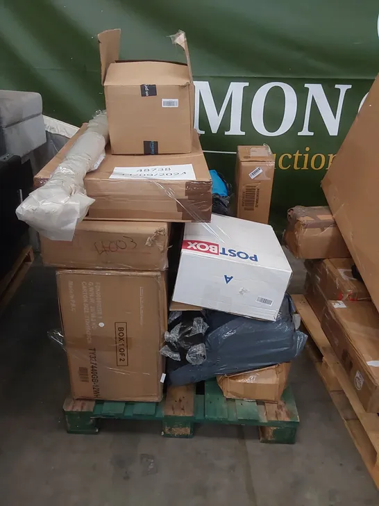 PALLET OF ASSORTED FURNITURE PARTS AND HOUSEHOLD PRODUCTS 