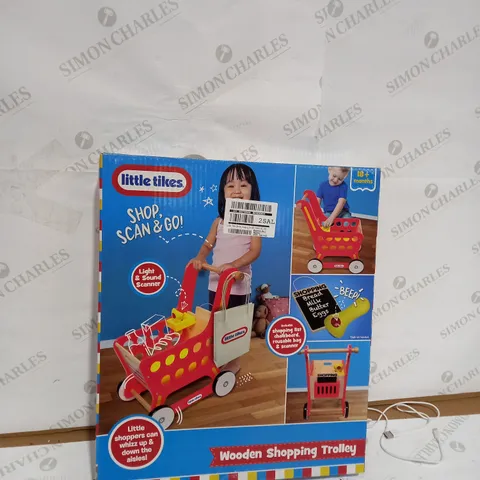 LITTLE TIKES WOODEN SHOPPING TROLLEY
