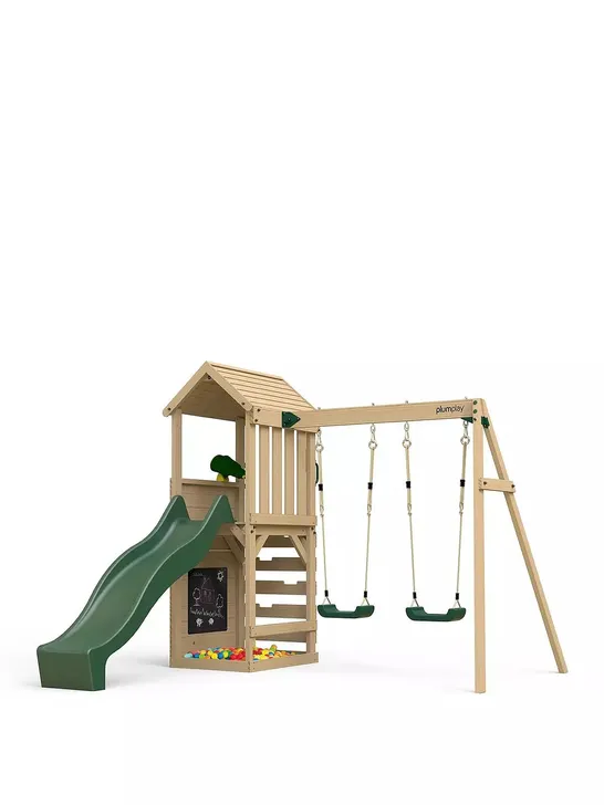 BOXED PLUM WOODEN LOOKOUT TOWER WITH SWING ARM (4 PIECES) RRP £749