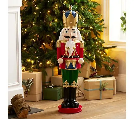 SANTA EXPRESS LARGE INDOOR/OUTDOOR PRE-LIT NUTCRACKER