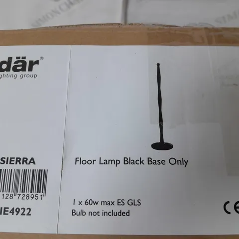 BOXED DAR LIGHTING SIERRA FLOOR LAMP IN BLACK 