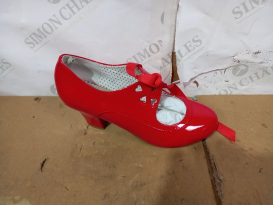 PAIR OF PIN UP COUTURE RED SHOES SIZE 7