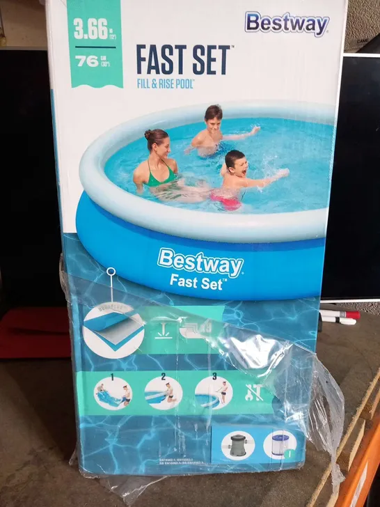 BESTWAY 12FT POOL FAST SET WITH FILTER PUMP 