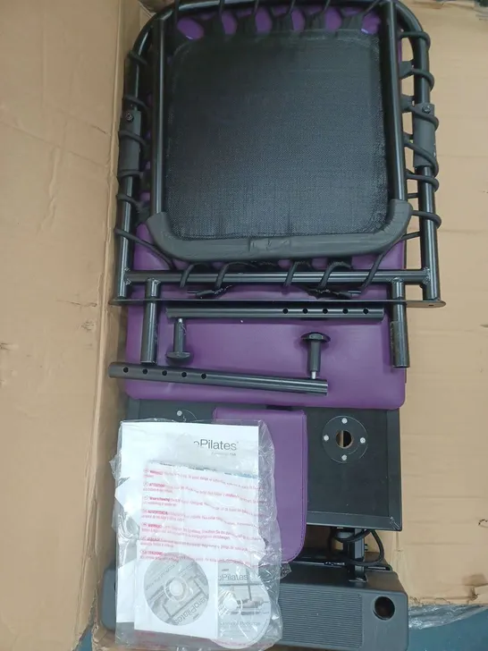 BOXED AEROPILATES 4 CORD REFORMER 435 WITH DVD LIBRARY IN PURPLE/BLACK - COLLECTION ONLY