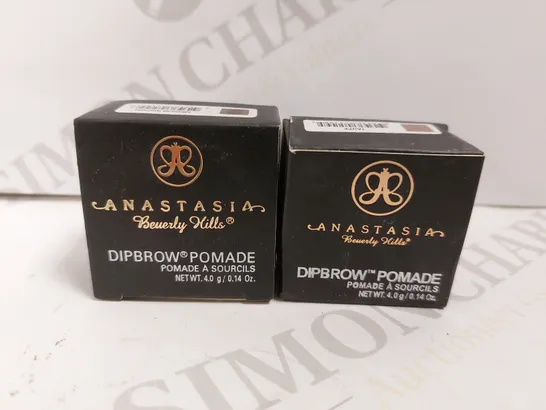 2 ANASTASIA BEVERLY HILLS DIPBROW POMADES IN TAUPE AND MEDIUM BROWN