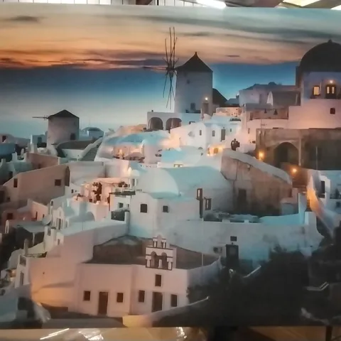 BOXED SANTORINI AT SUNST GREECE- WRAPPED CANVAS 