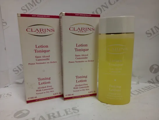 LOT OF 2 CLARINS TONING LOTION 200ML