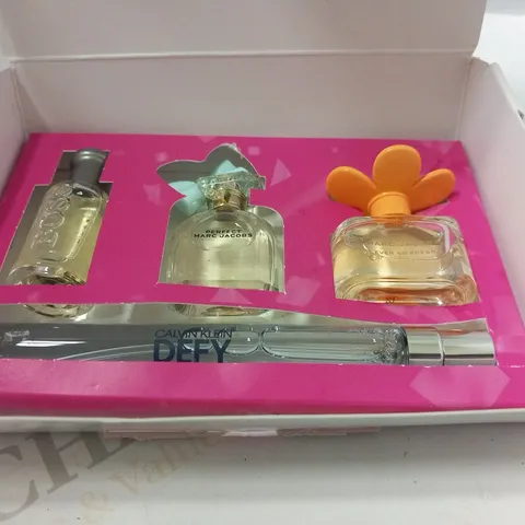 BOXED FRAGRANCE DISCOVERY BOX TO INCLUDE; CALVIN KLEIN, HUGO BOSS AND MARC JACOBS