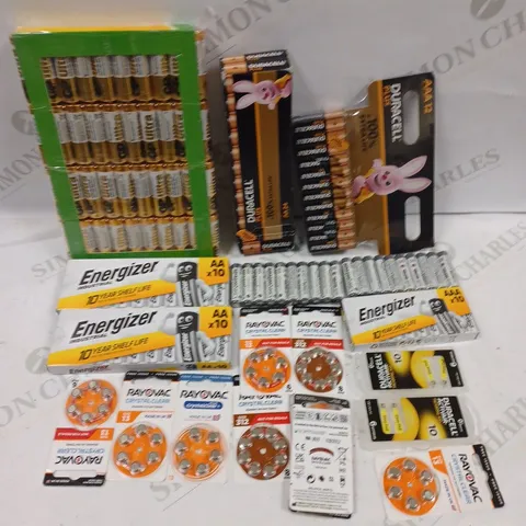 BOX TO CONTAIN APPROX. 40 X ASSORTED PACKS OF BATTERIES. SPECIFICATIONS & BRANDS VARY - COLLECTION ONLY