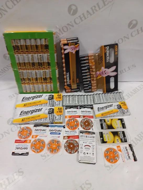 BOX TO CONTAIN APPROX. 40 X ASSORTED PACKS OF BATTERIES. SPECIFICATIONS & BRANDS VARY - COLLECTION ONLY