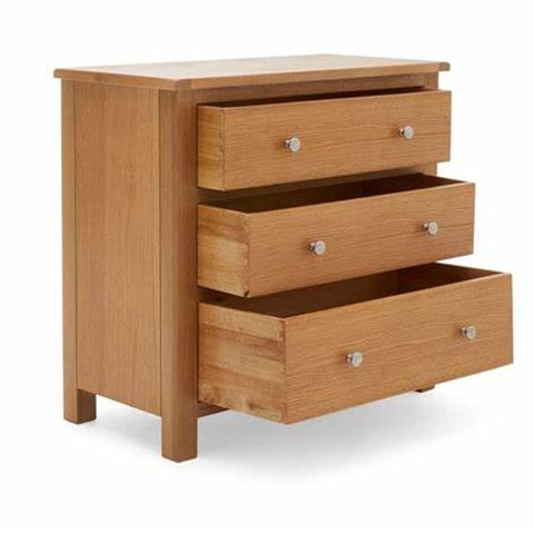 BOXED BROMLEY OAK 3 DRAWER CHEST