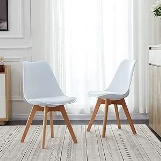 BOXED SET OF 2 WHITE CHAIRS