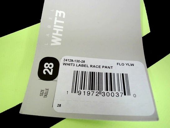 SHIFT WHIT3 LABEL RACE PANTS FLOURESCENT YELLOW SIZE 28 WITH LABEL