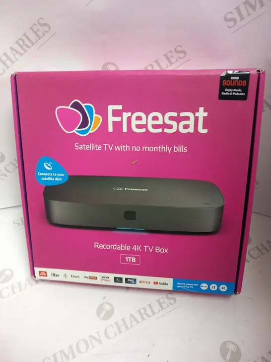 BOXED FREESAT RECORDABLE 4K TV BOX 1TB