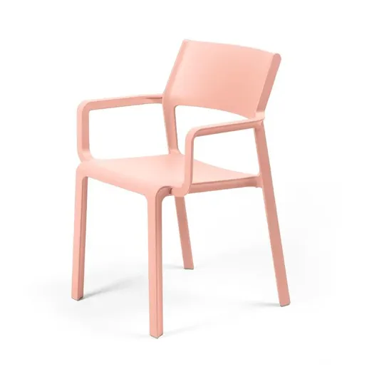 BOXED SET OF 4 KARLE STACKING PATIO ARMCHAIRS IN PINK (1 BOX)