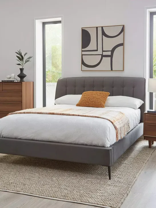 BRAND NEW BOXED KETRINA DOUBLE BEDFRAME IN GREY (4 BOXES)