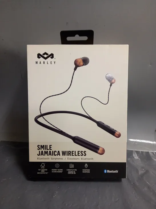 BOXED MARLEY SMILE JAMAICA WIRELESS BLUETOOTH EARPHONES