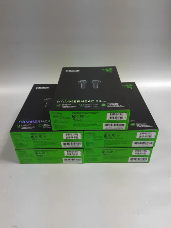 5 X BOXED RAZER HAMMERHEAD TRUE WIRELESS EARPHONES 