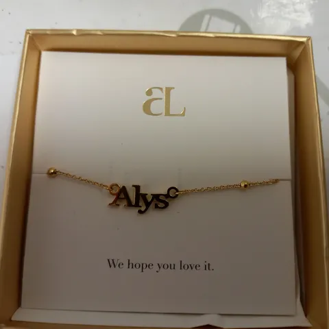 ABBOTT LYON GOLD EFFECT PERSONALISED `ALYS` NECKLACE