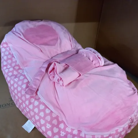 PINK BEAN BAG WITH BABY STRAP