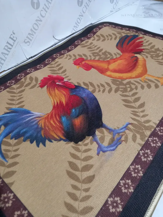 HEN & ROOSTER DESIGNED WELCOME MAT 