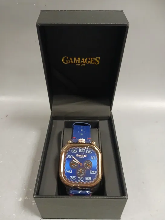 GAMAGES OF LONDON LIMITED EDITION HAND ASSEMBLED VERTICAL ASTUTE AUTOMATIC BLUE