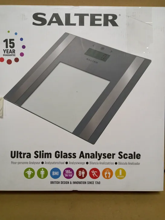 BOXED SALTER ULTRA SLIM GLASS ANALYSER SCALE