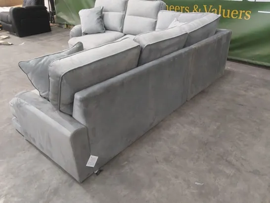 DESIGNER VELVET UPHOLSTERED CORNER SOFA 