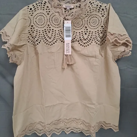 BADGLEY MISCHKA LADIES TOP BEIGE SIZE L