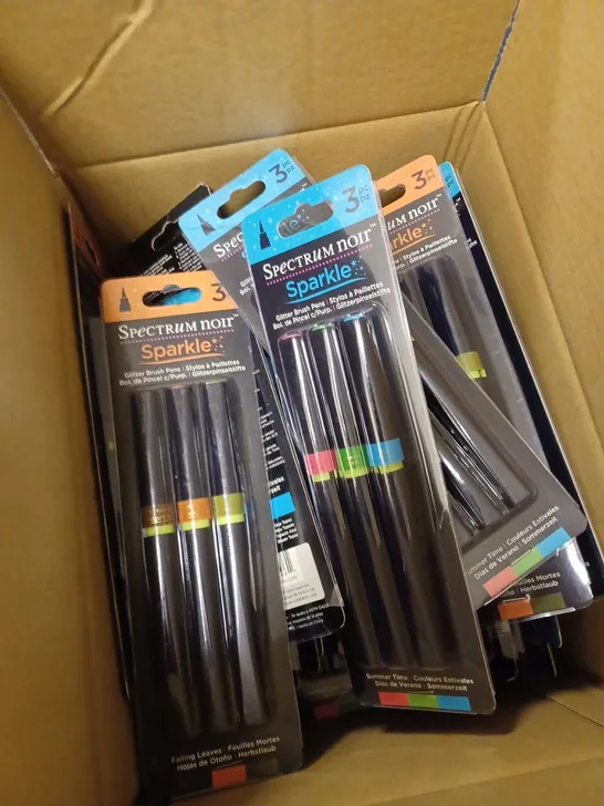 BOX OF APPROXIMATELY 20 SPECTRUM NOIR SPARKLE GLITTER BRUSH PENS 